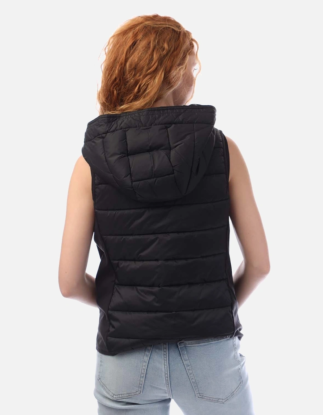 Hooded Puffer Vest with Logo Drawcord