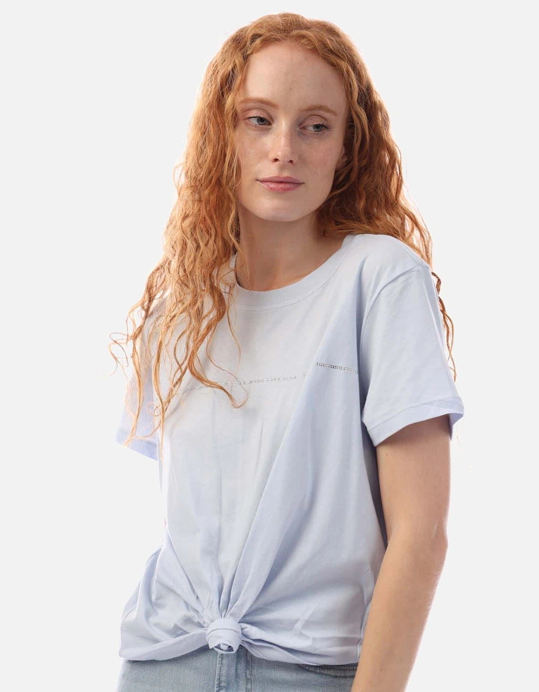 Rhinestone Stripe Logo T-Shirt