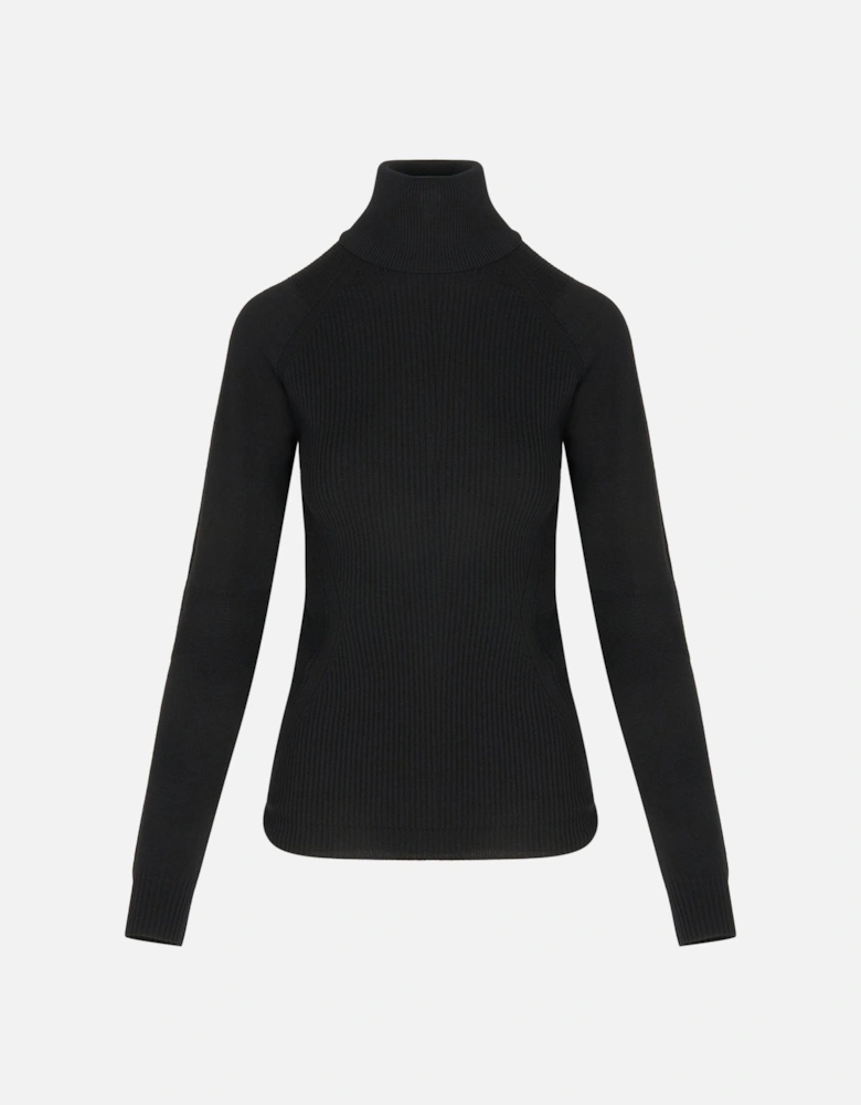 Womens T Neck Sweater Black