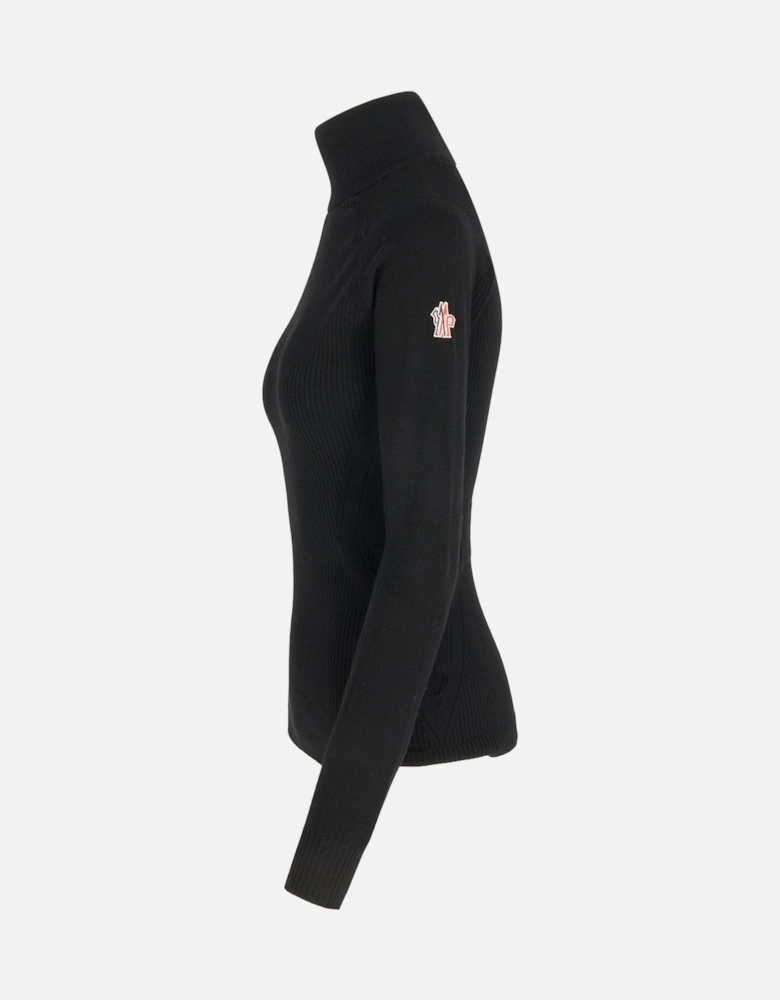 Womens T Neck Sweater Black