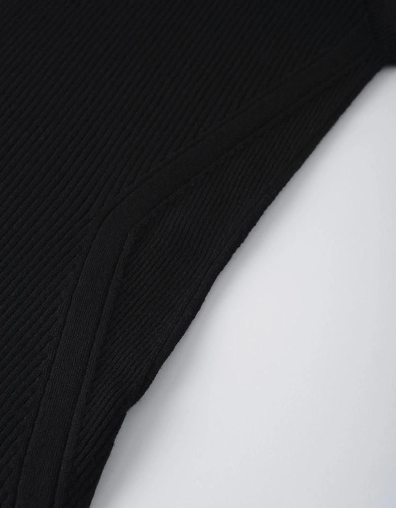 Womens T Neck Sweater Black