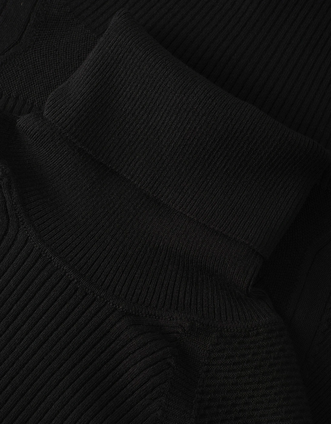 Womens T Neck Sweater Black