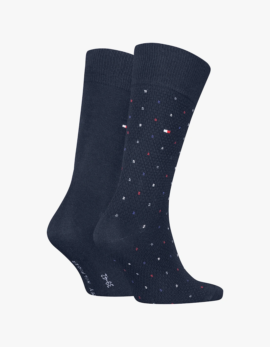 2 Pack Structure Dot Mens Socks Navy