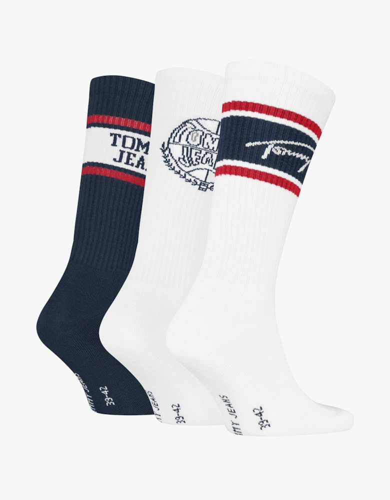3 Pack College Giftbox Mens Socks White