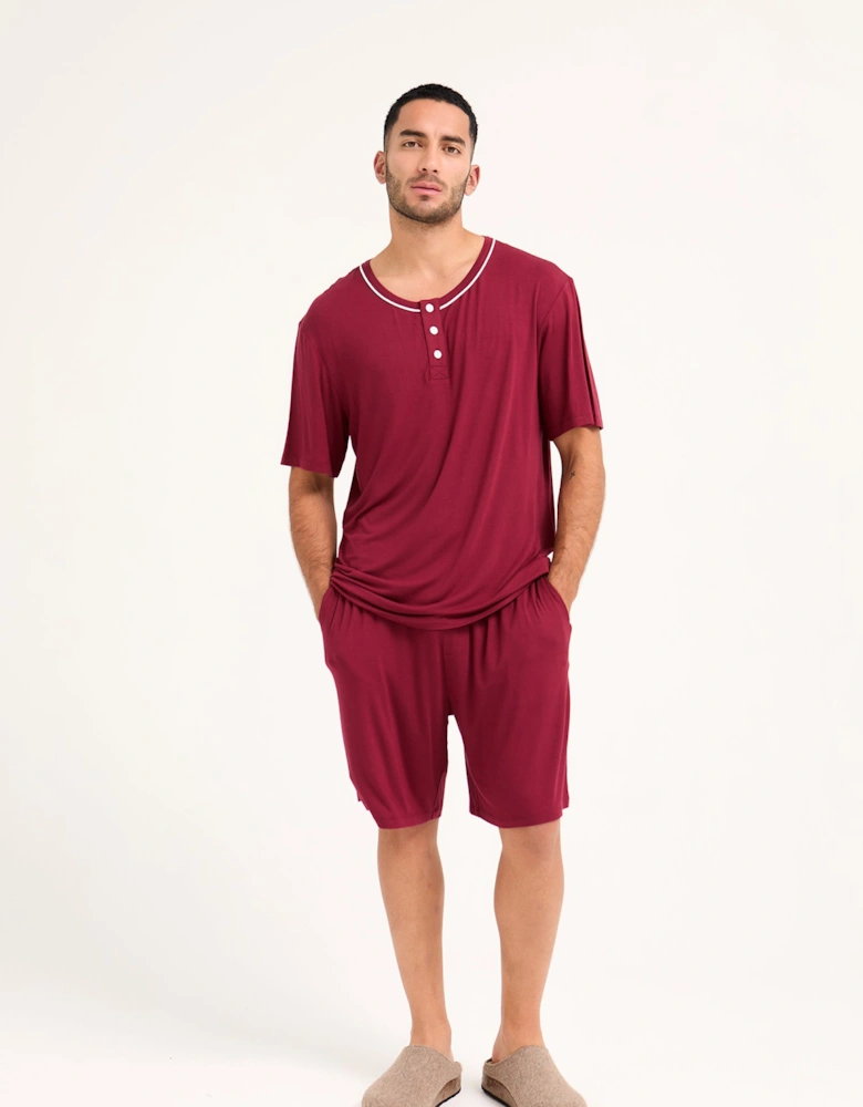 Bamboo Short Pyjama Set in Claret
