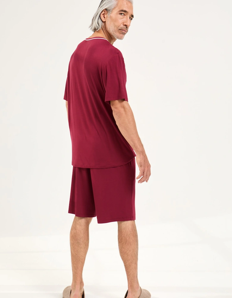 Bamboo Short Pyjama Set in Claret