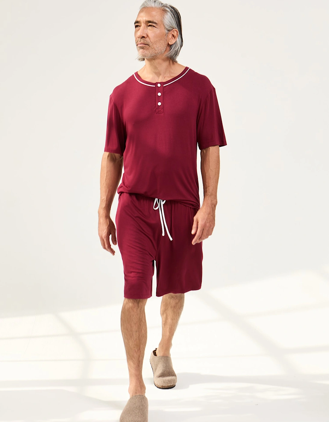 Bamboo Short Pyjama Set in Claret, 8 of 7