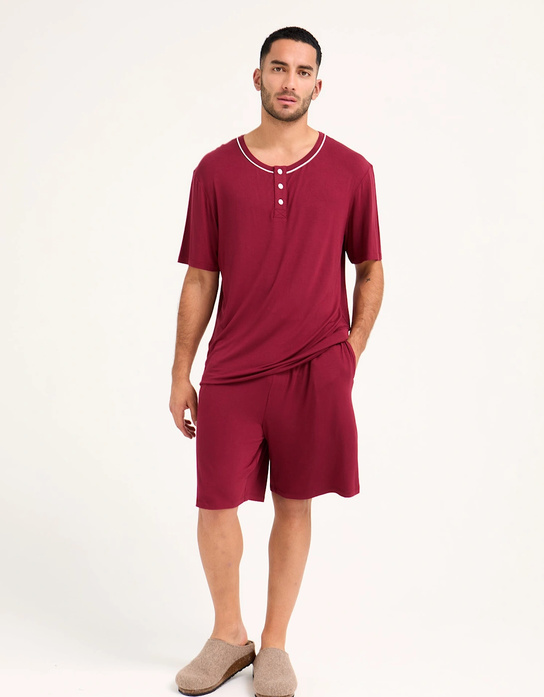Bamboo Short Pyjama Set in Claret
