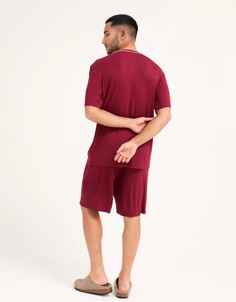Bamboo Short Pyjama Set in Claret
