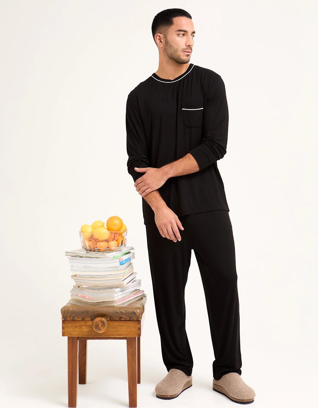 Bamboo Pyjama Set in Black