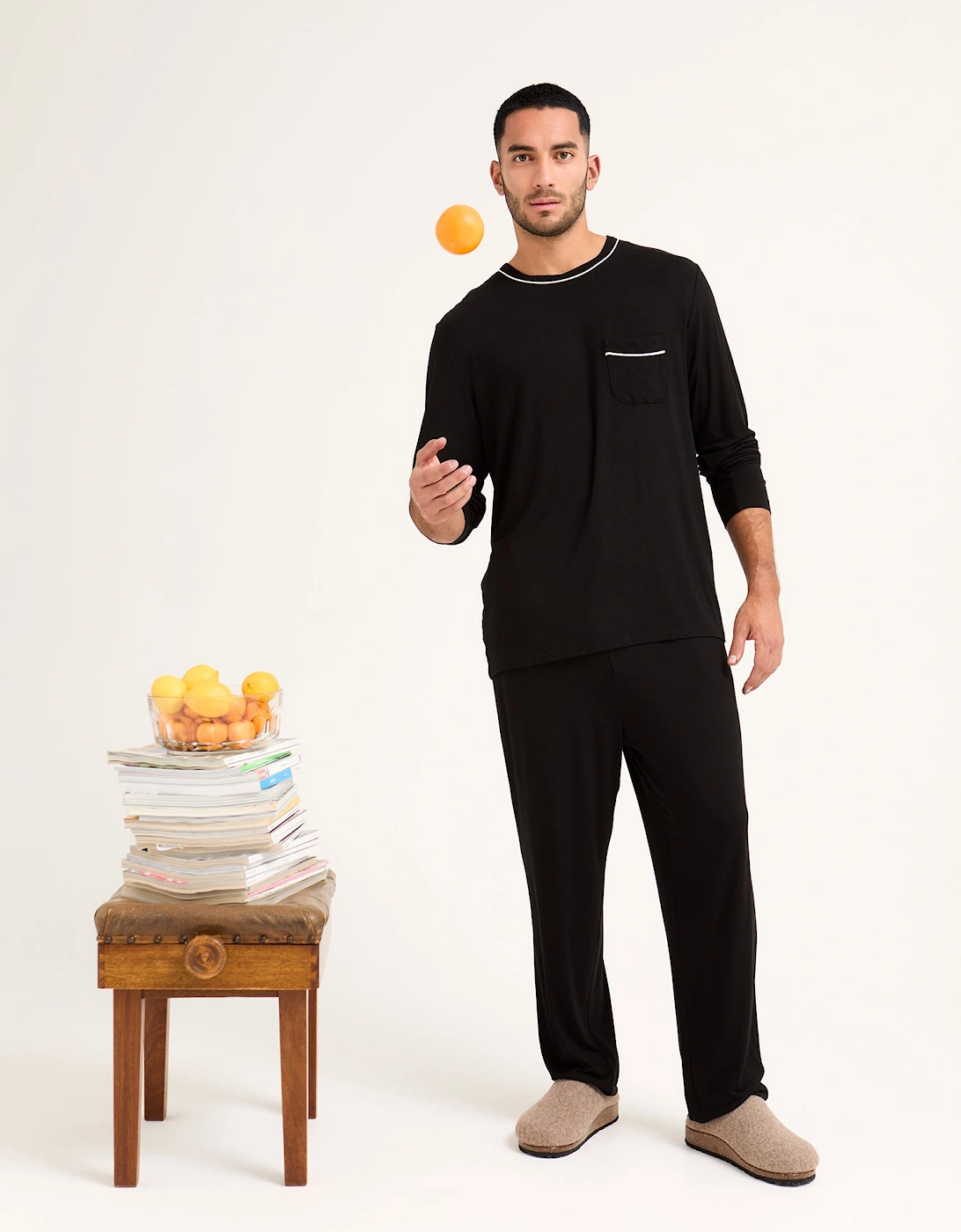 Bamboo Pyjama Set in Black, 8 of 7