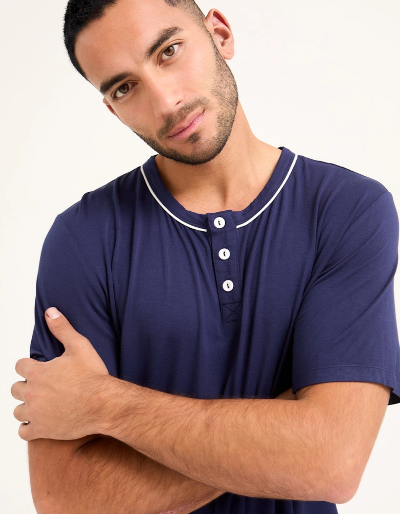 Bamboo Short Pyjama Set in Midnight