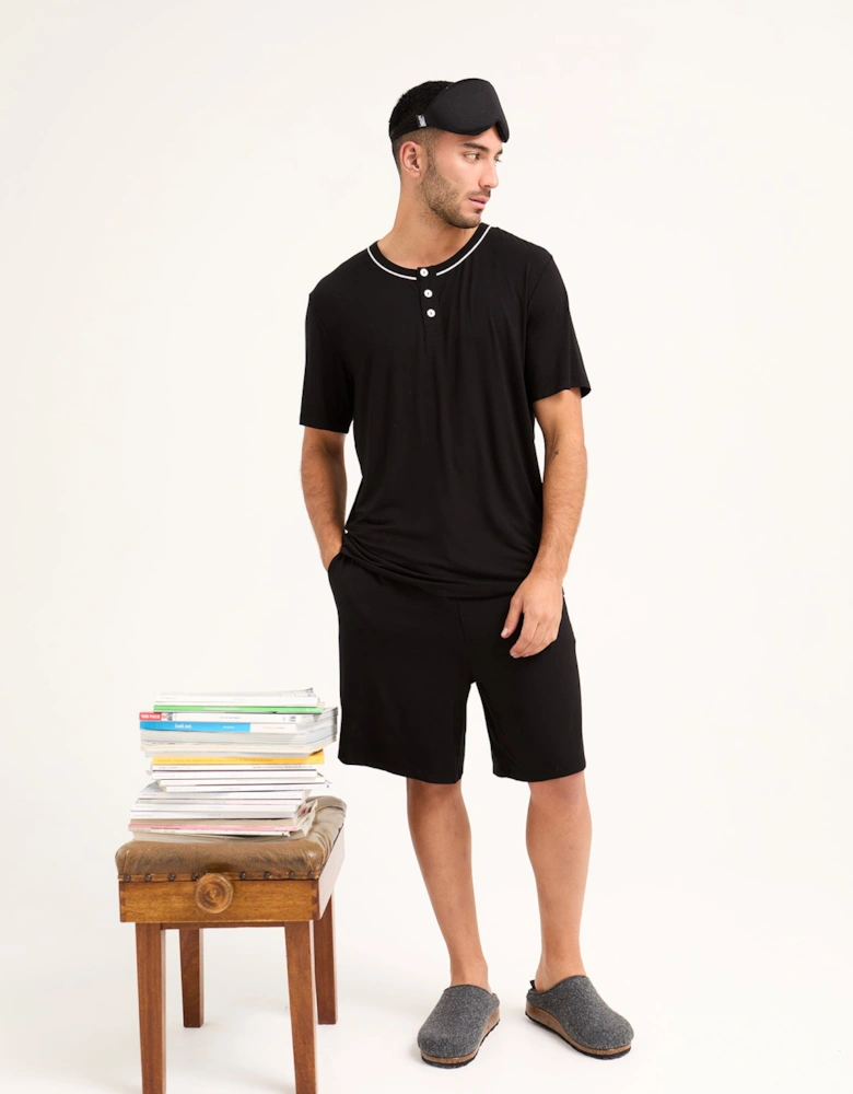 Bamboo Short Pyjama Set in Black