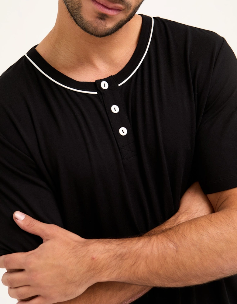 Bamboo Short Pyjama Set in Black