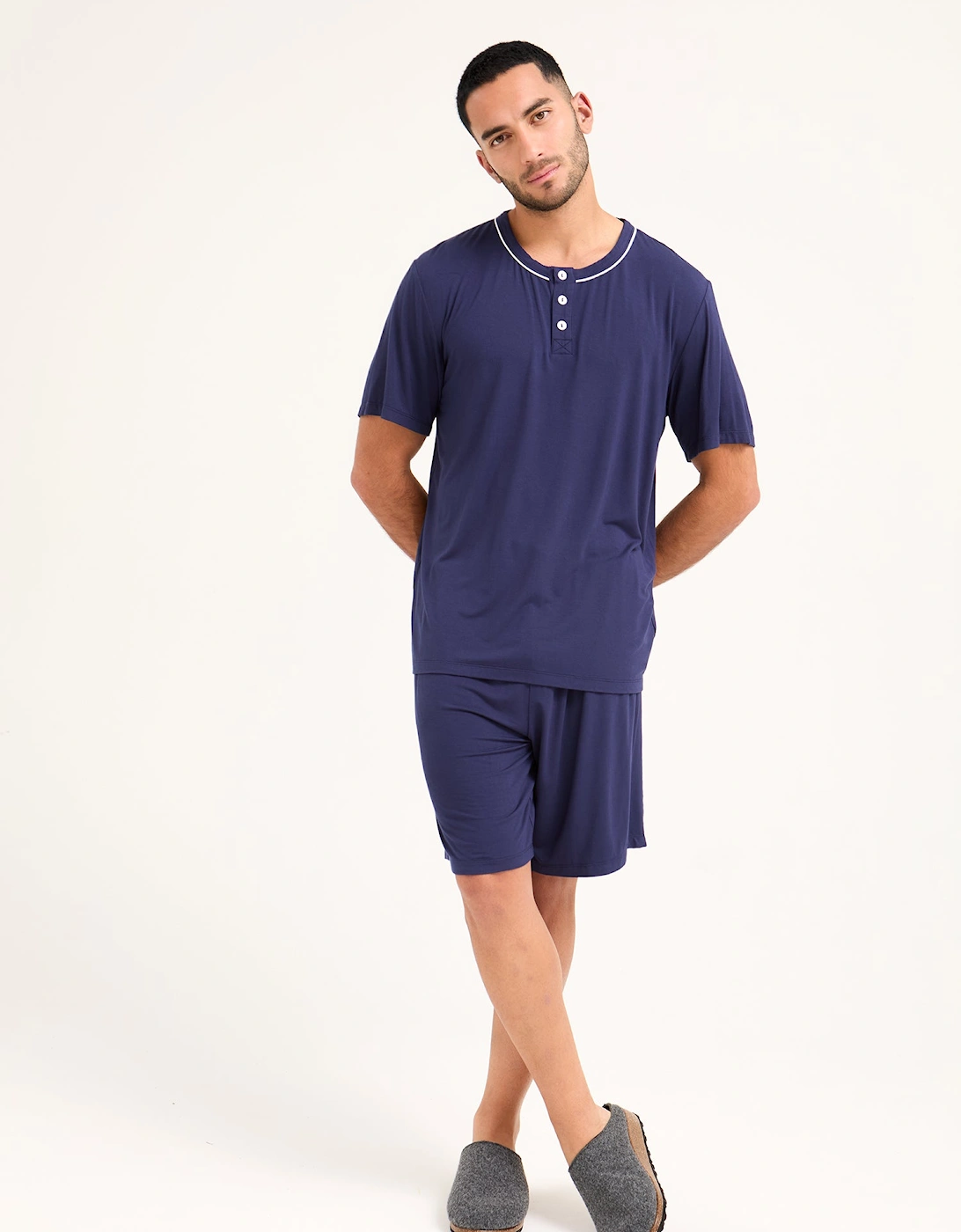 Bamboo Short Pyjama Set in Midnight, 5 of 4