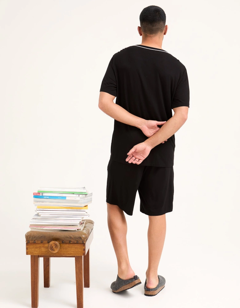 Bamboo Short Pyjama Set in Black