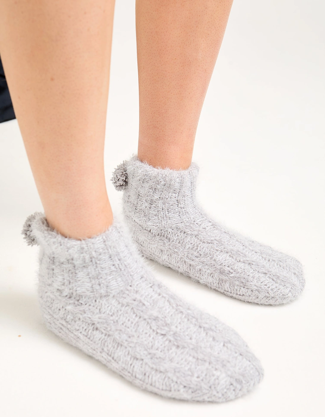 Slipper Sock Booties in Grey, 2 of 1