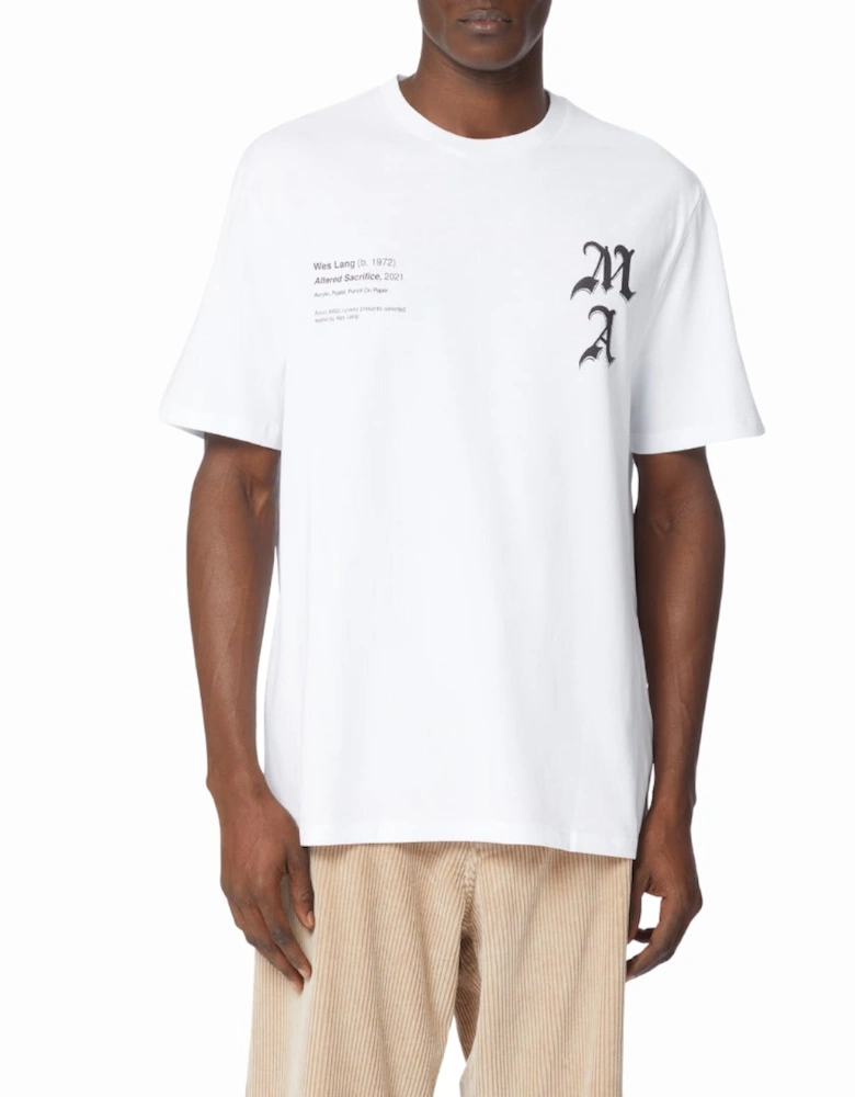 Wes Lang Checker Skull Tee White