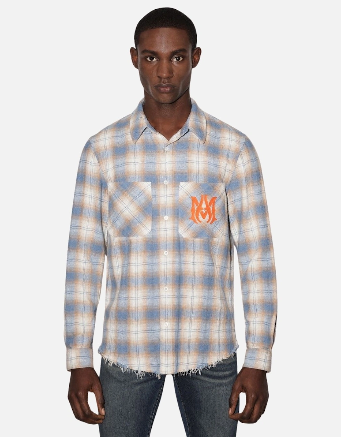 MA Vintage Stencil Plaid Blue