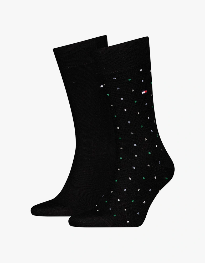 2 Pack Structure Dot Mens Socks Black