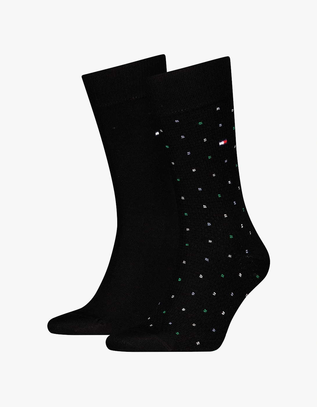 2 Pack Structure Dot Mens Socks Black, 3 of 2