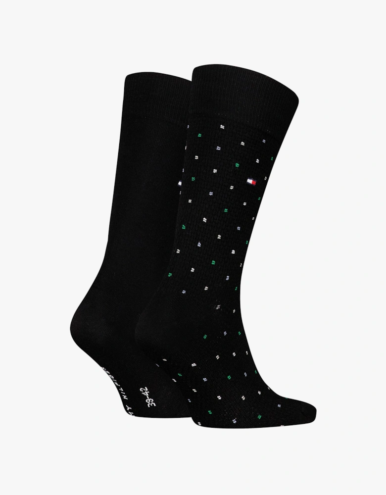 2 Pack Structure Dot Mens Socks Black