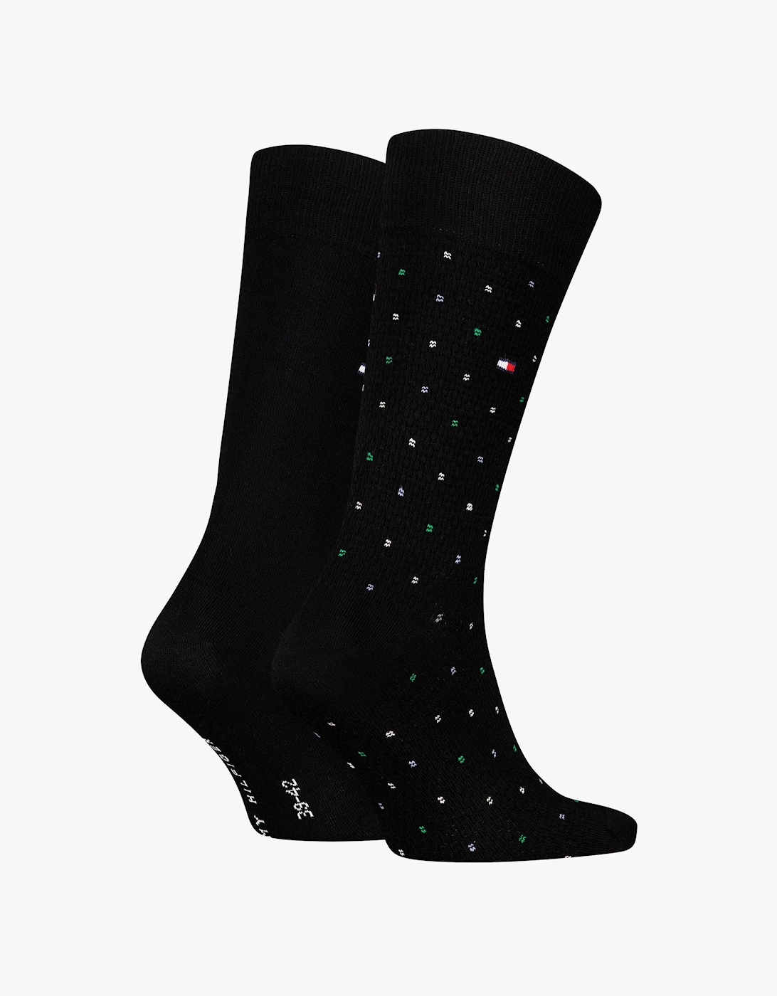 2 Pack Structure Dot Mens Socks Black