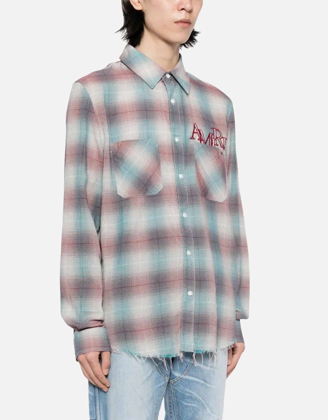 Staggered Plaid Flannel Teal/Red