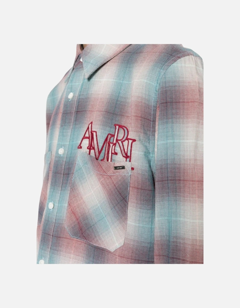 Staggered Plaid Flannel Teal/Red