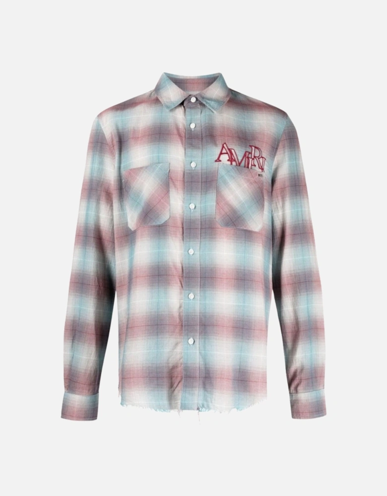 Staggered Plaid Flannel Teal/Red