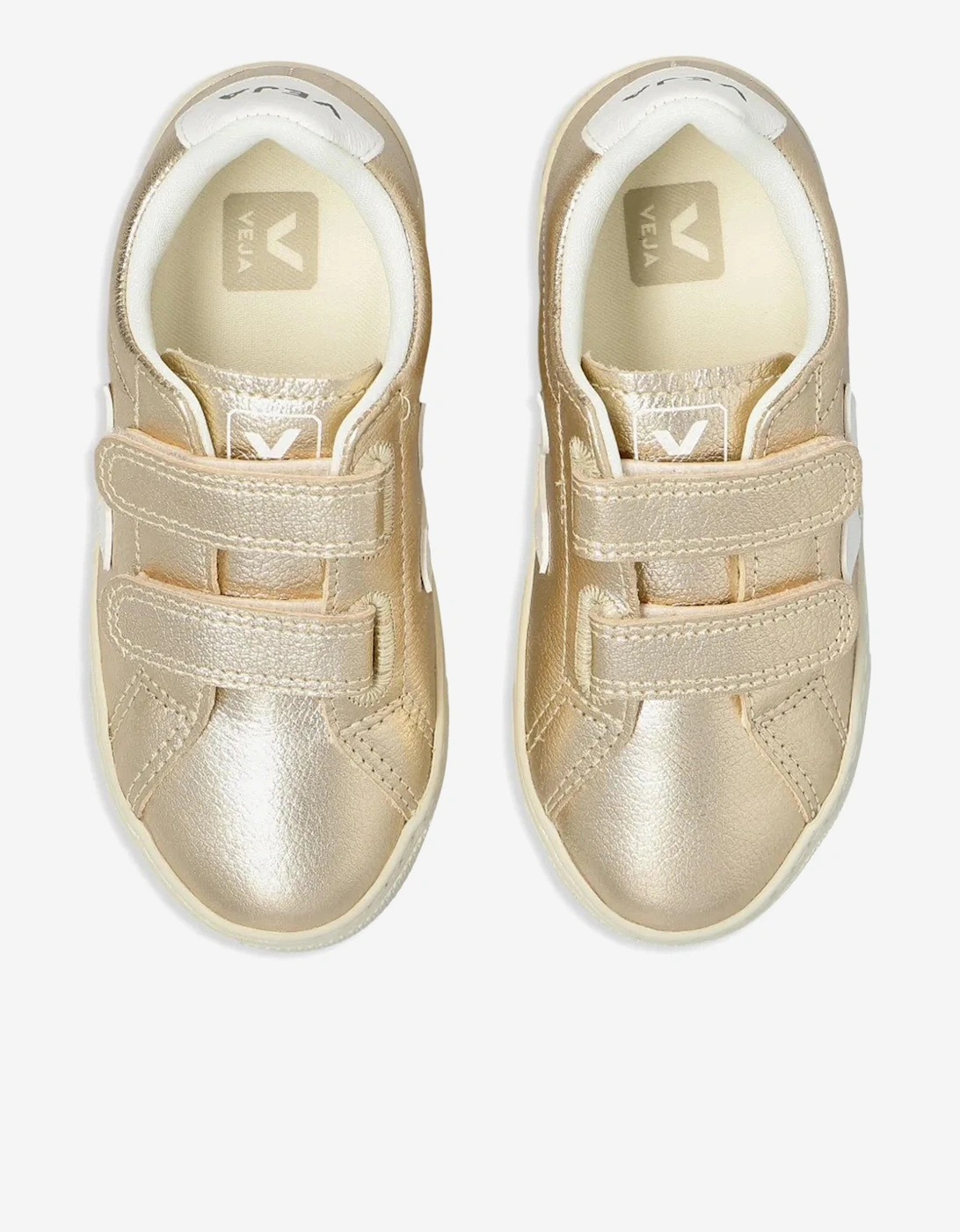 Girls Chromefree Leather Small Esplar Traners in Gold