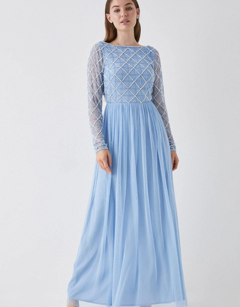 by Coast Diamond Embellished Mesh Skirt Bridesmaid Dress