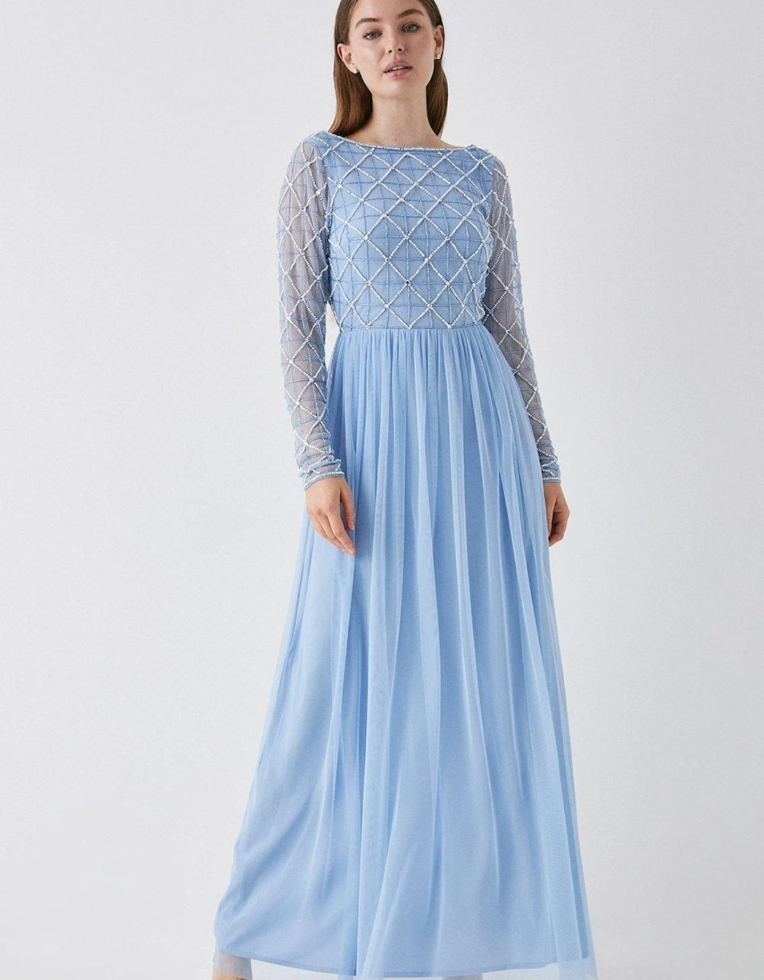 by Coast Diamond Embellished Mesh Skirt Bridesmaid Dress, 2 of 1