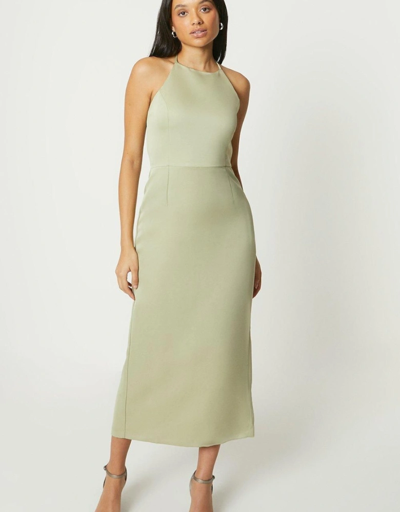 by Coast Halterneck Satin Column Bridesmaid Dress
