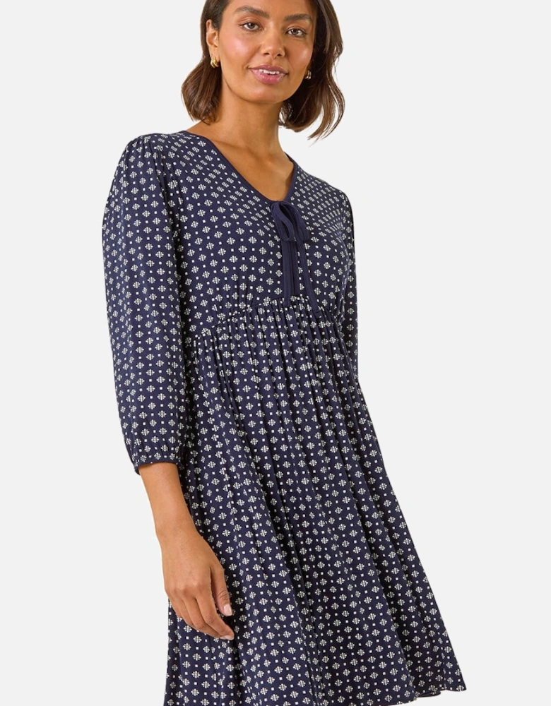 Geometric Bow Stretch Dress