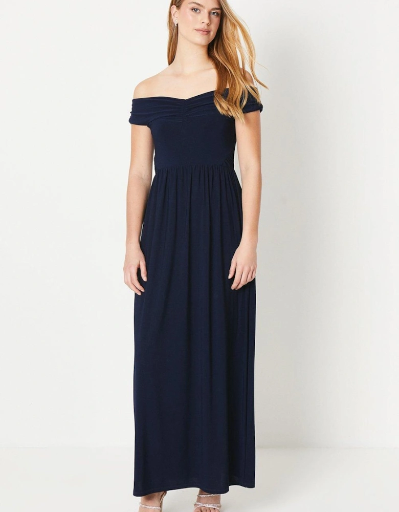 by Coast Bardot Pleated Jersey Bridesmaid Dress