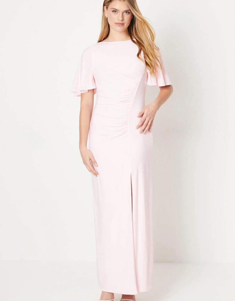by Coast Angel Sleeve Twist Back Jersey Bridesmaid Dress