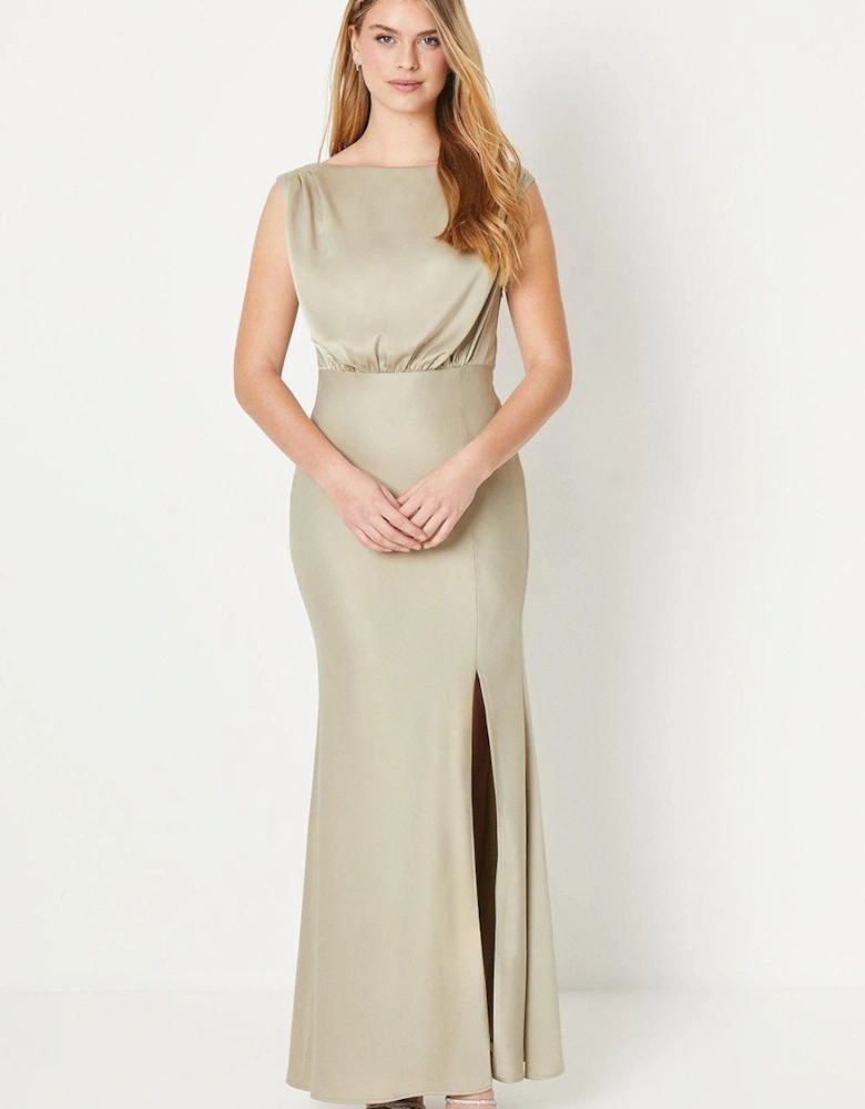 by Coast Cowl Back Satin Bridemaids Dress