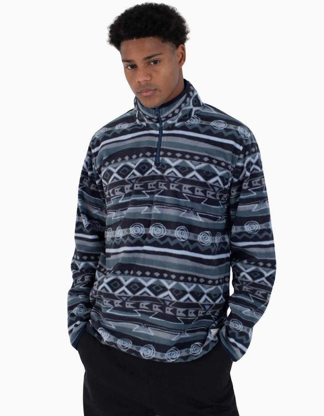 hurley Men's Hurley Mens Mesa Windchill High Collar Half Zip Fleece - Navy
