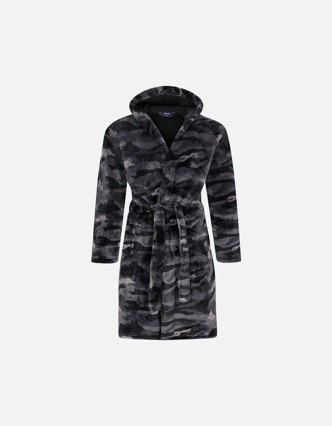 Mens Camo Fleece Big & Tall Dressing Gown, 2 of 1