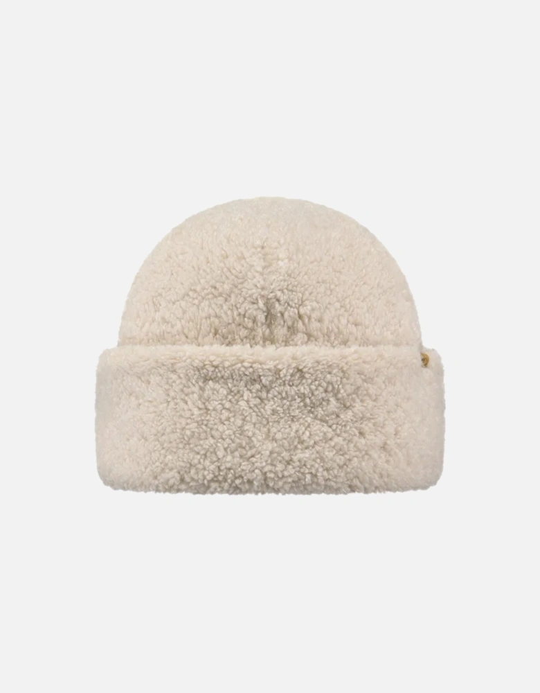Womens Teddybow Teddy Fur Winter Beanie - Cream - OS