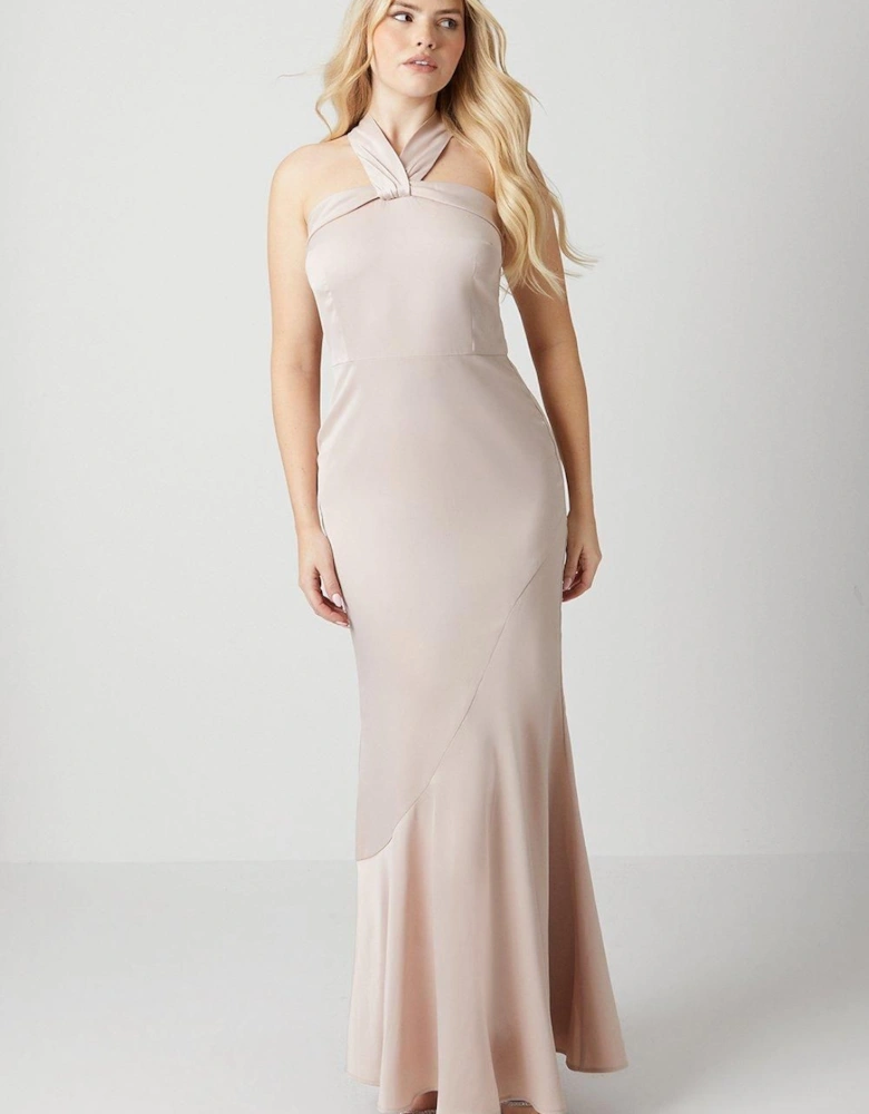 by Coast Twist Halterneck Satin Bridesmaid Dress