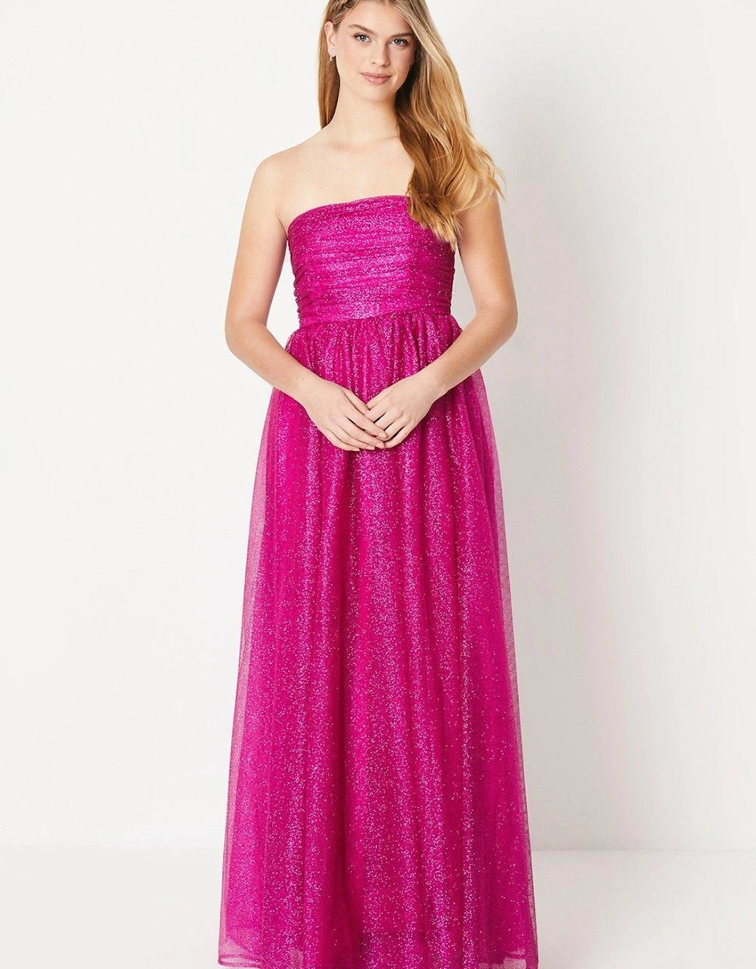 by Coast Glitter Mesh Bandeau Full Skirted Prom Dress, 2 of 1