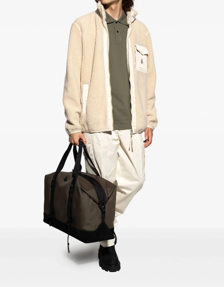 Zip Up Fleece Cardigan Beige