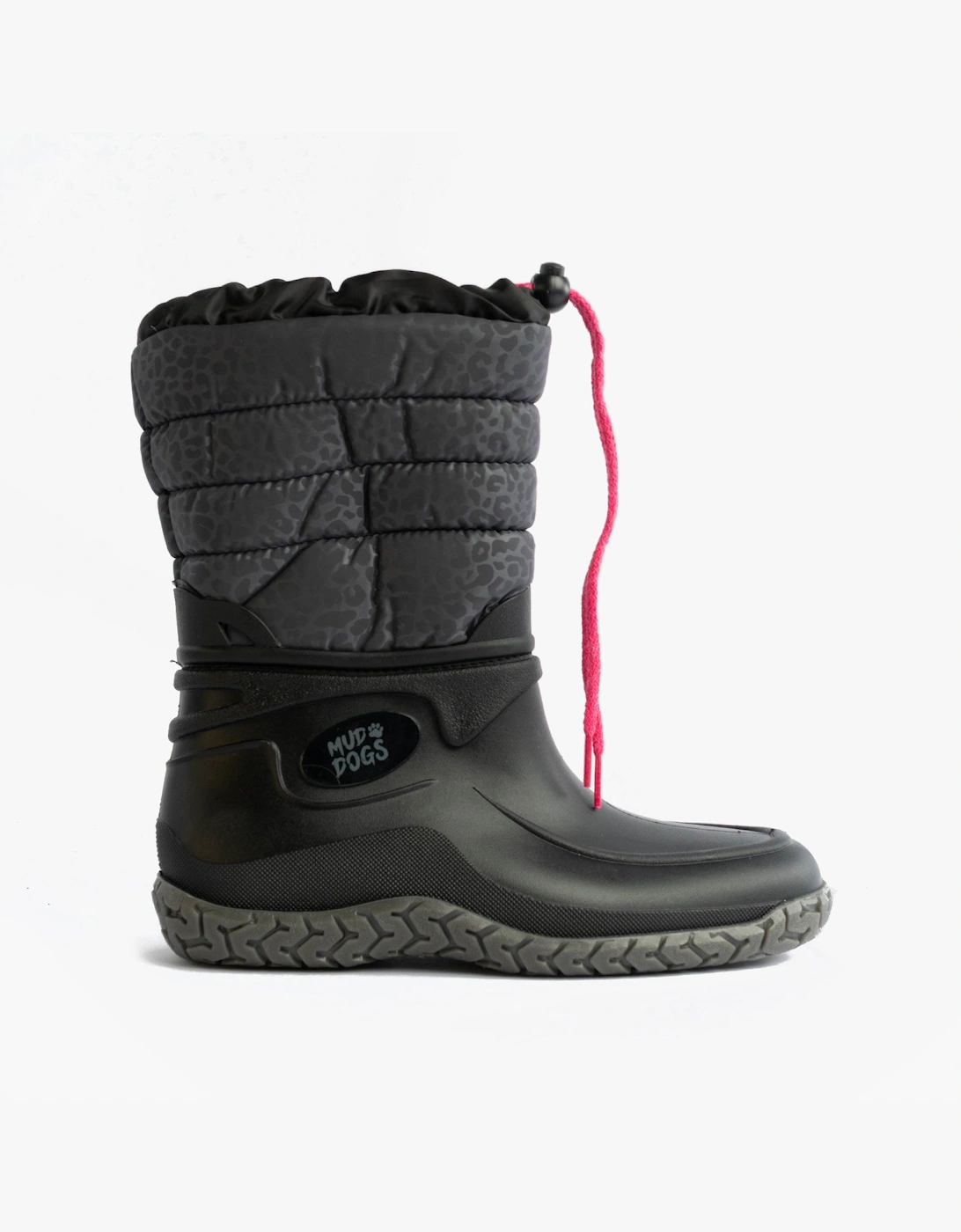 Women's Mud Dogs NORDIC Womens Warm Lined Boots Black/Pink Leopard - Size: 4