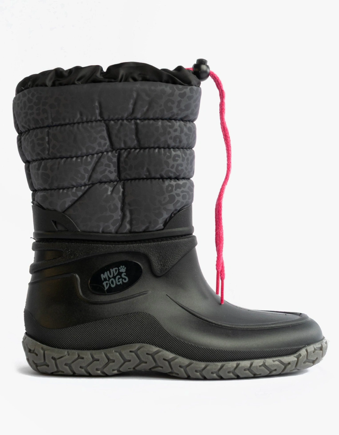 NORDIC Womens Warm Lined Boots Black/Pink Leopard, 8 of 7