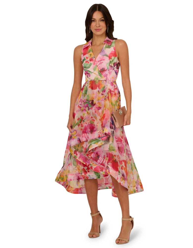 Printed High-Low Dress