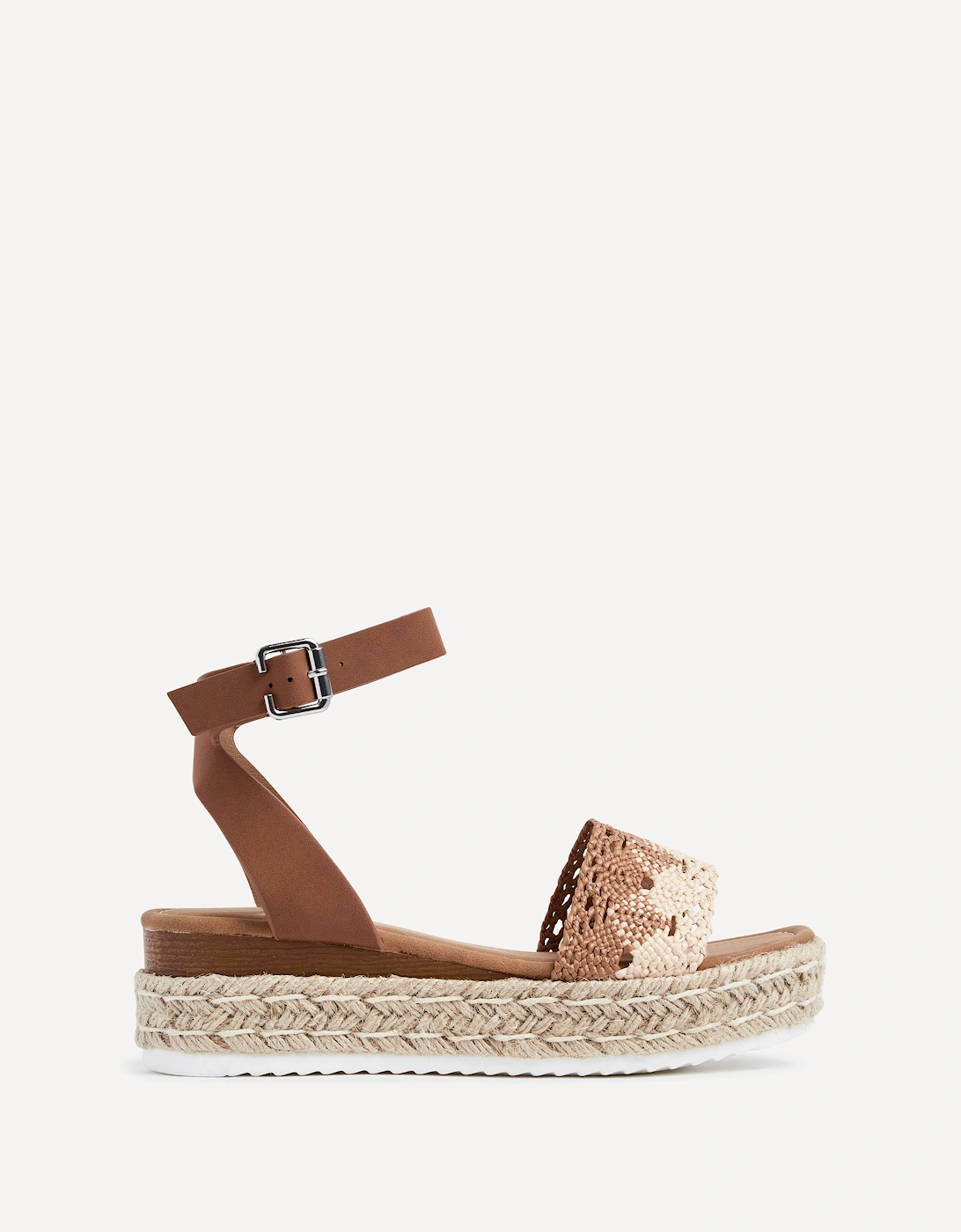 Harbour Tan Faux Nubuck Flatform Sandal, 2 of 1