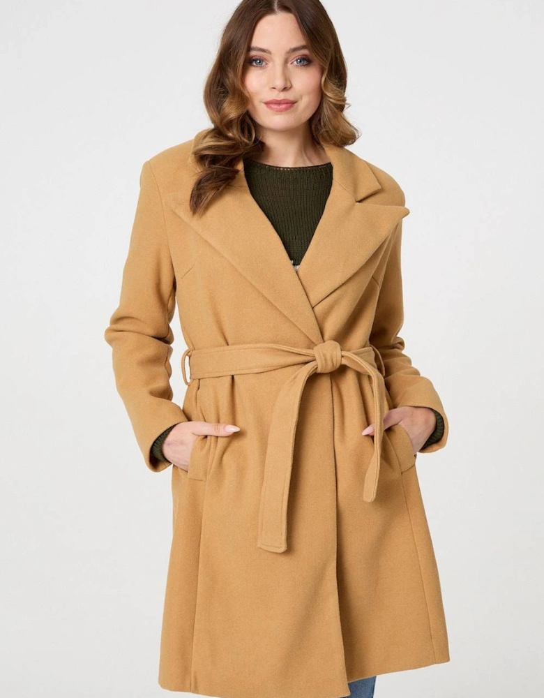 Tie Waist Longline Trench Coat