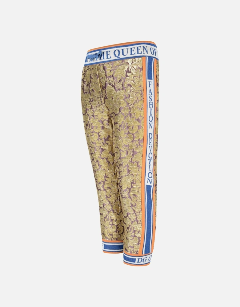 Girls Silk Brocade Trousers